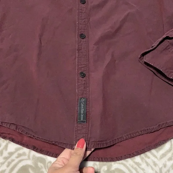 Calvin Klein Burgundy men’s shirt - Picture 4 of 7